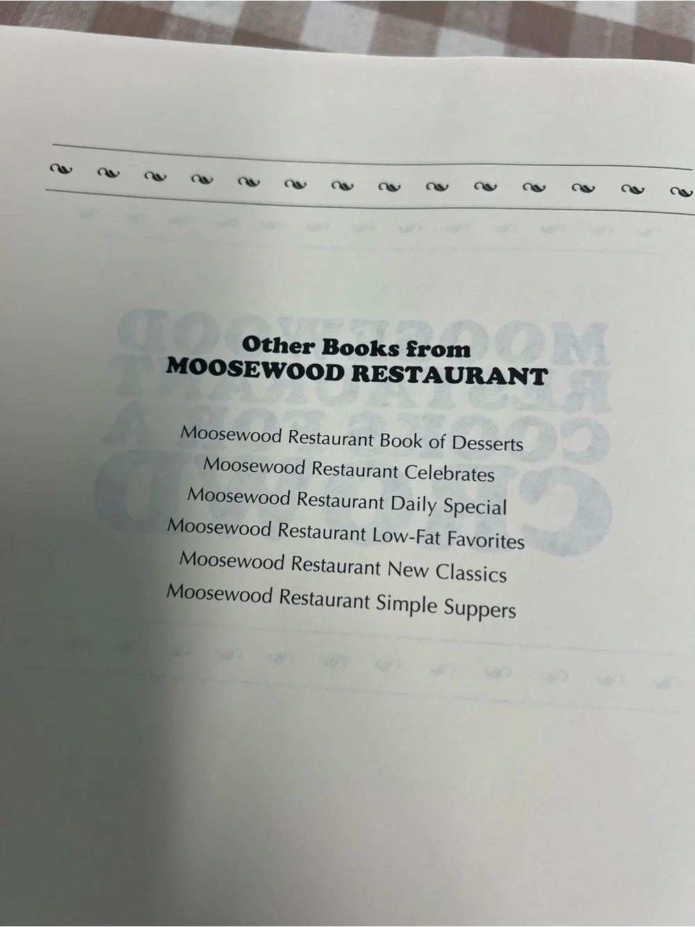 Moosewood restaurant cookbook hardback recipes